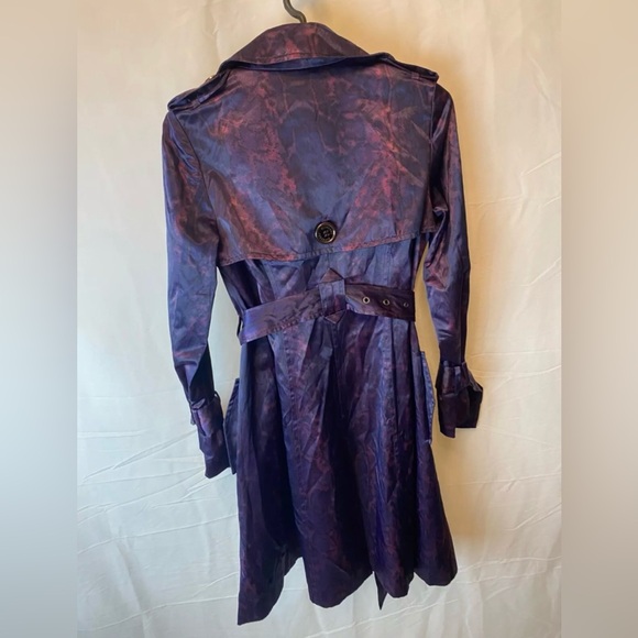 Burberry Purple Satin // Silk Trench Coat Small - Picture 5 of 11